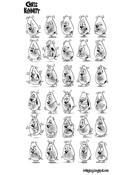Chris Kennet Egg shaped dog illustrations