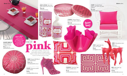 Bright pink home products
