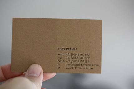 Fritz letterpress business card back